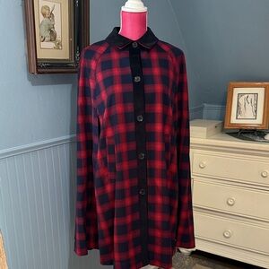 Plaid Red and Black Women's Cape